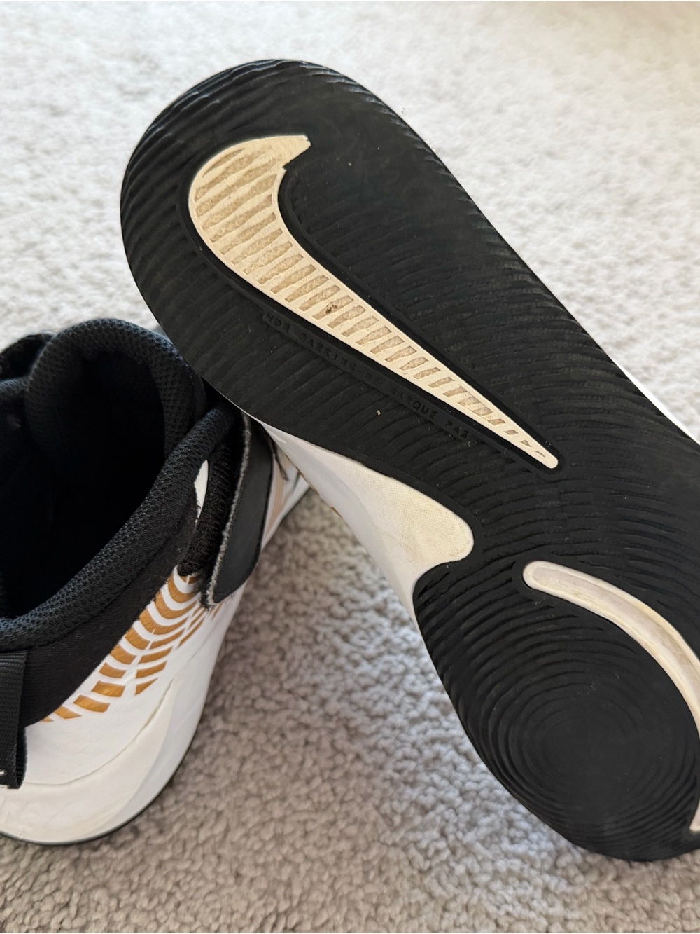 Nike Kids' Black, White & Gold TeamHustle Basketball Sneakers - Picture 4 of 4